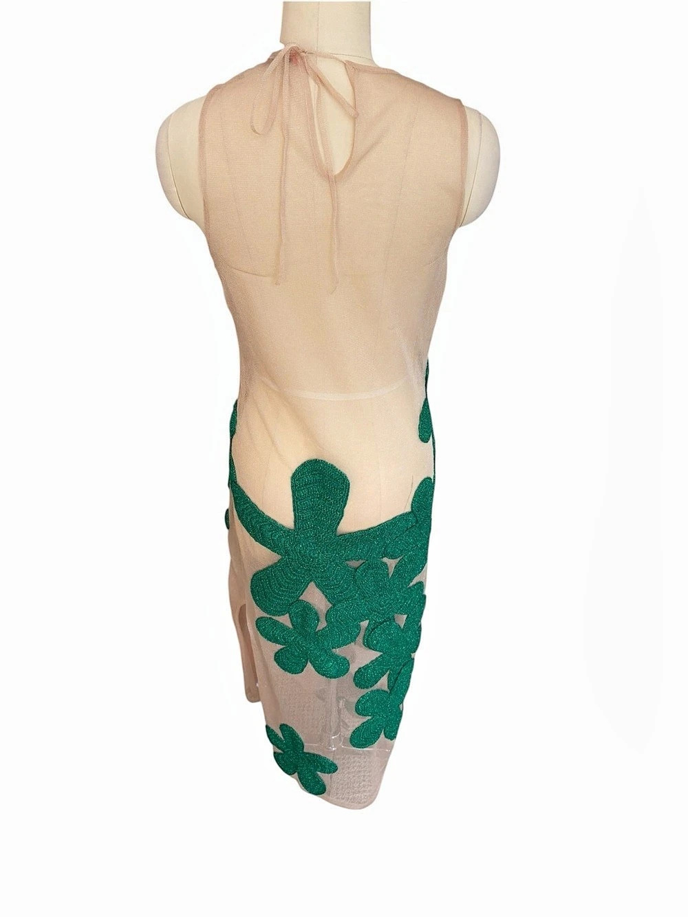 Simon Miller Green Crochet Floral Sheer Midi Maxi Dress Size Small - Picture 4 of 9